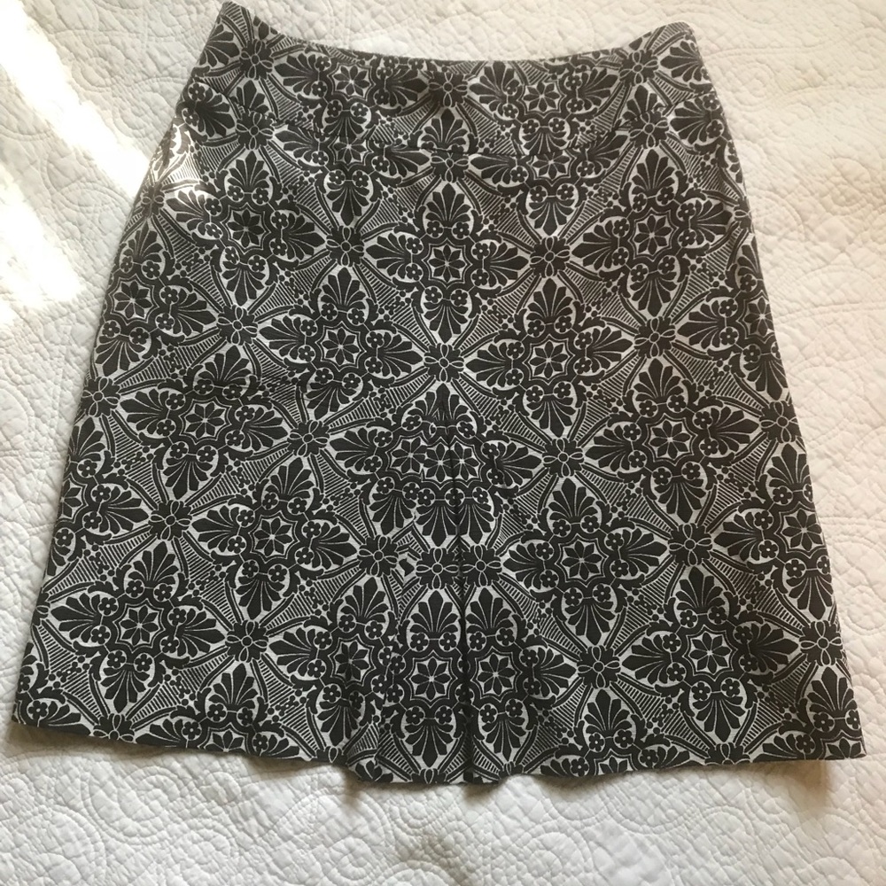 EUC Fully-Lined ATL Brown & Cream Dress Skirt